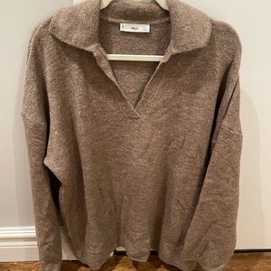 MANGO Oversized Collared Sweater